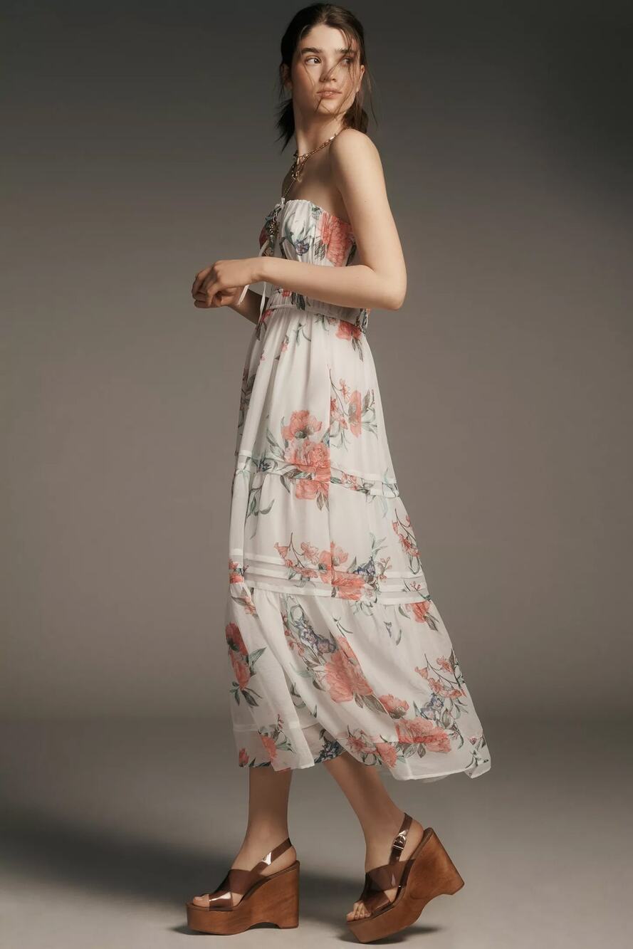 nwt by ANTHRPOLOGIE sz S Somerset Maxi Dress Sleevelss Chiffon Edition
